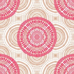 Abstract circle seamless mandala pattern for fabrics and linens and wrapping paper and fashion textiles