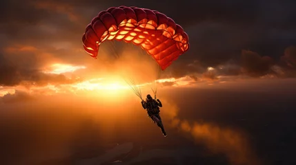 Fotobehang Paratrooper in the sky © Kondor83