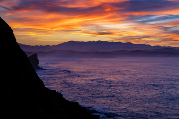Cantabria coastline. Sunset - 676122375