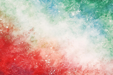 Obraz premium holiday festive watercolor abstract background with gold glitter in red and green pastel colors Impressionism style digital paper design, zoom background, digital wallpaper