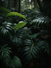 green leaves wallpaper of forest in the jungle
