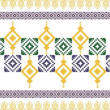 Ikat traditional Thai style Seamless pattern