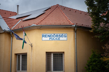 Police station of Hungarian police forces in Villany. The Hungarian police, known as Rendorseg, is controlled by the ministry of internal affairs.