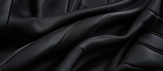 The abstract black nylon fabric with a geometric pattern adds a retro touch to the background creating a unique texture that seamlessly blends fashion art and design together with an eye ca