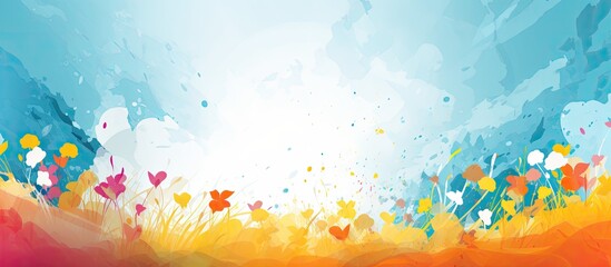 Fototapeta na wymiar The abstract business design featured a summer inspired background with a vibrant pattern and textured elements showcasing an artistic Easter illustration full of light happiness and creati