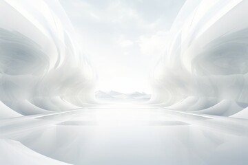 Sci-fi white empty room concept, Abstract Modern Line Gradient White and Gray Backgrounds - obrazy, fototapety, plakaty