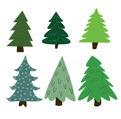 Set of vector Christmas trees