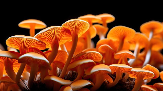 Beautiful orange mushroom with dark background
