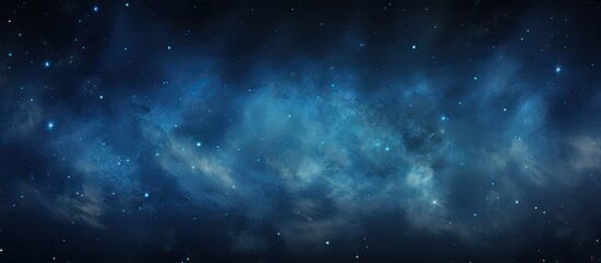 The abstract background with a texture reminiscent of the night sky in nature creates a mesmerizing spectacle of space and stars combining black and blue tones It is a perfect wallpaper for - obrazy, fototapety, plakaty
