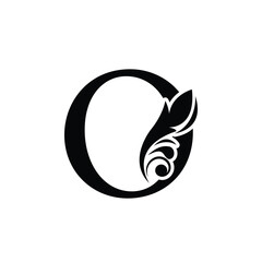 letter O. flower letters. Vintage ornament initial Alphabet. Logo vector