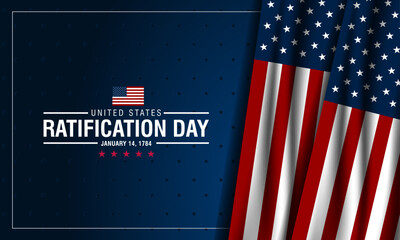 United States Ratification Day January 14 Background Vector Illustration