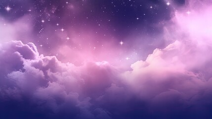 Abstract starlight and pink and purple clouds stardust