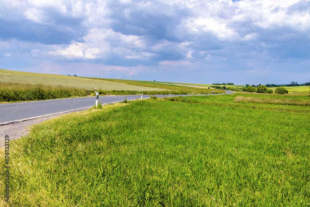 Wall mural Landscape with street