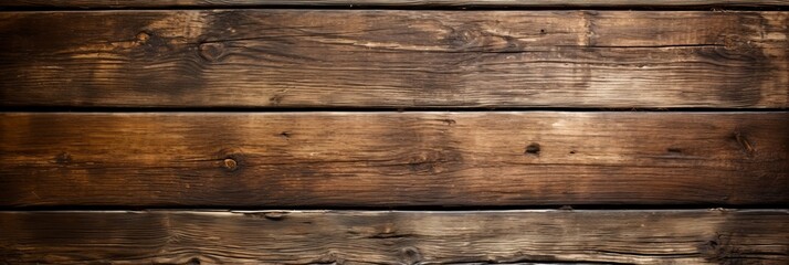 Fototapeta na wymiar Vintage aged brown rustic wooden plank texture illuminated bright single wood background