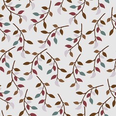 seamless pattern with leaves - obrazy, fototapety, plakaty