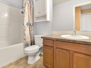 Modern residential bathroom interior
