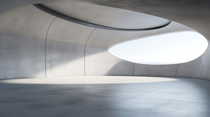 3d render of abstract futuristic architecture with empty concrete floor