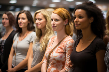 Obraz premium A group of expectant mothers attending a prenatal class, learning about childbirth and newborn care. Generative Ai.