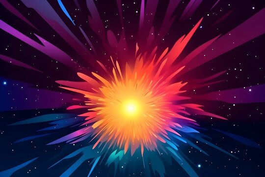 colorful explosion in cartoon style