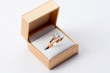 Weeding ring in a box on white background