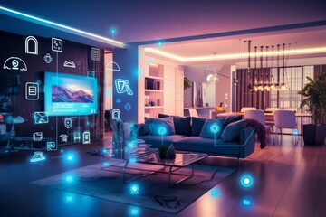 Smart Home, Smart home dashboard interface control connected devices and set up automations