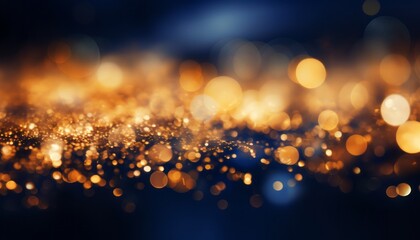 Golden light shine particles on dark red and gold abstract backgroundChristmas bokeh with navy blue.