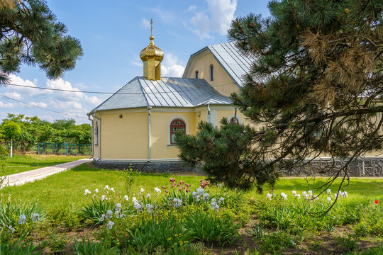 Temple or church building. Background with selective focus and copy space