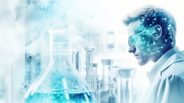 scientist and the laboratory, science, research, chemistry, chemist, chemical, medicine, lab, experiment, biology, technology, medical, technician.