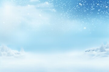 Fototapeta premium Random falling snow flakes wallpaper. Snowfall dust freeze granules. Snowfall sky white teal blue background. Many snowflakes background