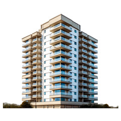 Fototapeta premium Condo building. isolated object, transparent background
