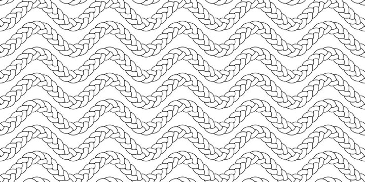 outline plait wave seamless pattern