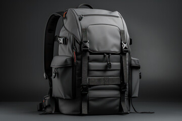 Naklejka premium An unmarked, versatile backpack, ready for custom designs or promotional concepts. Generative Ai.