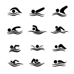 Icon Vector illustration swimming style 
