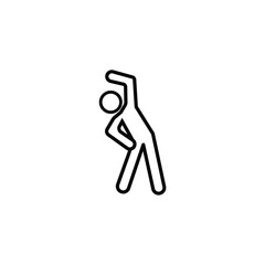 fitness exercise icon, workout in the gym or at home, sport body pose, flexible fit person, athlete thin line symbol on white background - editable stroke vector