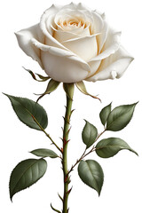 white rose isolated on white background