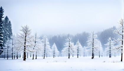 Fototapeta na wymiar frozen forest in the winter season 