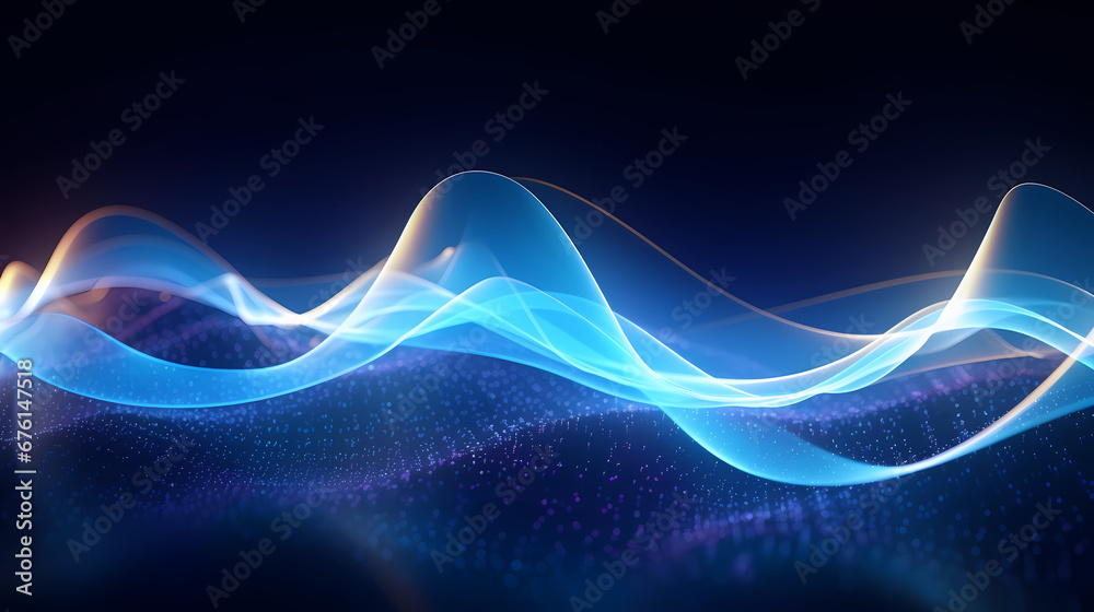 Wall mural abstract digital wave particle poster web page ppt background