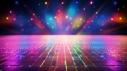 disco dance floor with colorful lighting
