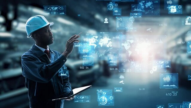 Engineer working in the factory and industrial technology concept. Factory automation. Industrial Internet of Things. IIoT.