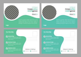  Business postcard design template .