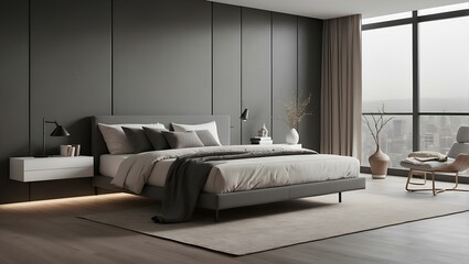 Bedroom interior modern design 