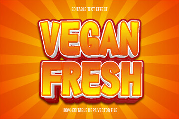 Vegan Fresh Editable Text Effect 3d Emboss Gradient Style