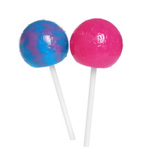Sticks with colorful lollipops isolated on white