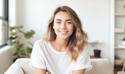 Obraz premium happy woman smiling