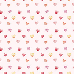 Delicate seamless pattern with hearts, valentine's day, romance, love.