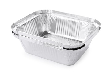Two aluminum foil containers isolated on white