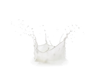 Splash of fresh milk on white background