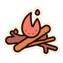 bonfire sticker illustration