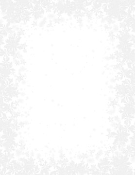 Christmas Snowflake frame background. Winter Snowfall border clipart
