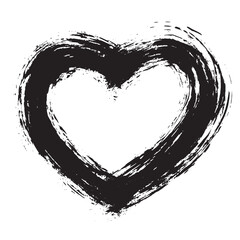 Heart love icon abstract brush stroke hand made grunge illustration vector